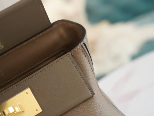 GPCMode Factory Hermes D0 Beige De Weimer Evercolor Mini Kelly 2424 Gold Hardware