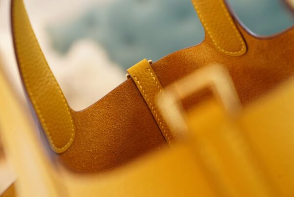 GPCMode Factory Hermes Picotin Bag18CM 9D Amber Clemence Leather Silver Hardware