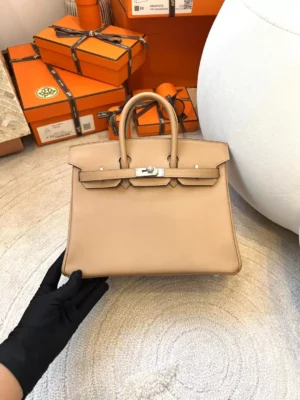 234ef26eec401bb-jpg Handmade Hermes Birkin 25CM Swift Leather 0M Chai Silver Hardware