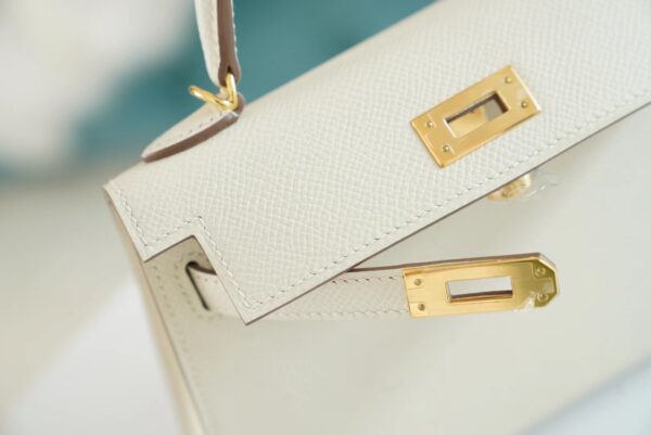 GPCMode Hermes C10 Craie Epsom Leather Mini Kelly II 19CM Gold Hardware