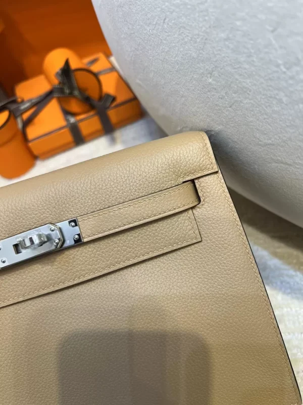 UK London Hermes 0M Chai Kelly Danse 22CM Evercolor Silver Hardware
