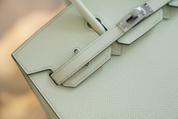 Full Handmade Hermes 0S Vert Fizz Epsom Leather Birkin 25CM Silver Hardware