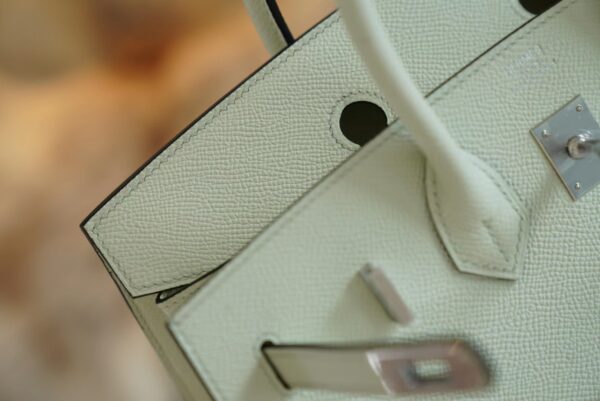 Full Handmade Hermes 0S Vert Fizz Epsom Leather Birkin 25CM Silver Hardware