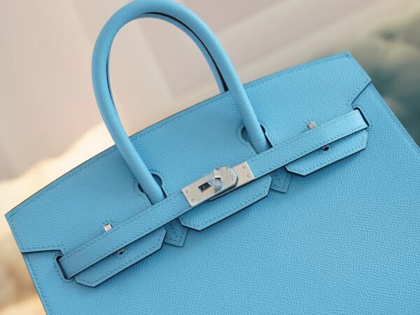 GPCMode Factory Hermes Birkin Sellier 25CM 7N Celeste Epsom Silver Hardware
