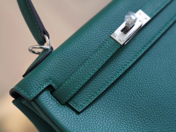 GPCMode Hermes Z6 Malachite Kelly 28CM Evercolor Leather Silver Hardware