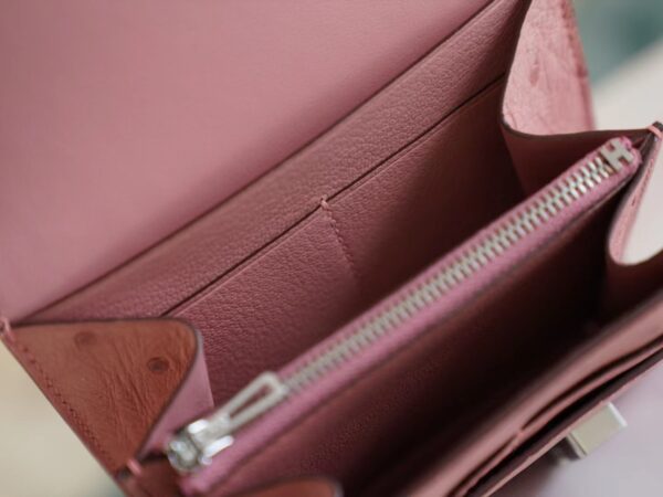 Sale GPCMode Hermes 94 Terre Cuite Ostrich Leather Constance Wallet Silver Hardware