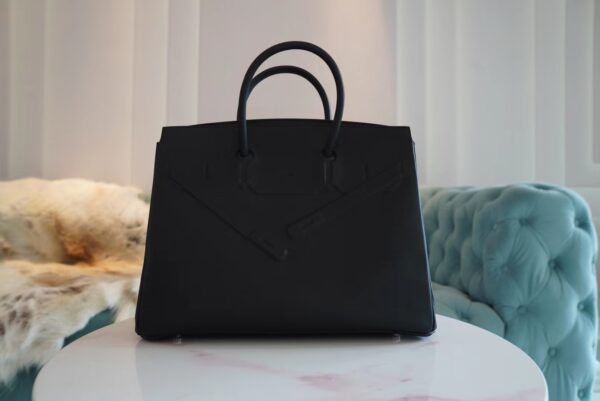 GPCMode Hermes Factory CK89 Black Birkin Shadow 30CM Swift Leather Silver Hardware