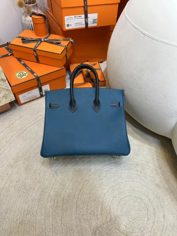 Hermes Epsom Birkin 25CM 7P Blue De Presse/ 2Z Blue Nuit/ 89 Noir Gold Hardware
