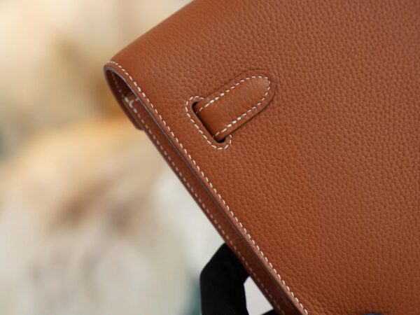 Full Handmade Hermes Kelly Depeches 25CM CK37 Gold Togo Silver Hardware