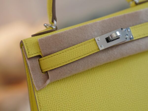 USA Los Angeles Hermes Mini Kelly 19CM Epsom 9R Lime Silver Hardware