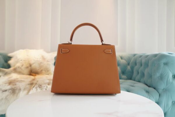 GPCMode Hermes CK37 Gold Kelly 28CM Epsom Leather Women’s Bag Silver Hardware