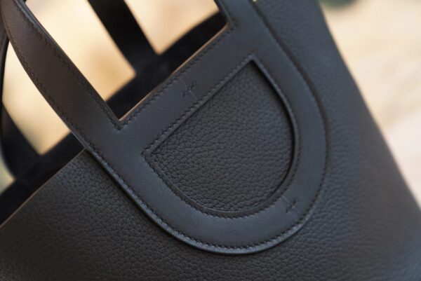 GPCMode Hermes In The Loop18CM CK89 Black Clemence Leather Silver Hardware