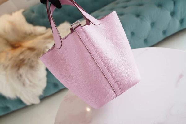 GPCMode Factory Hermes Picotin18CM X9 Mauve Sylyestre Clemence Leather Silver Hardware