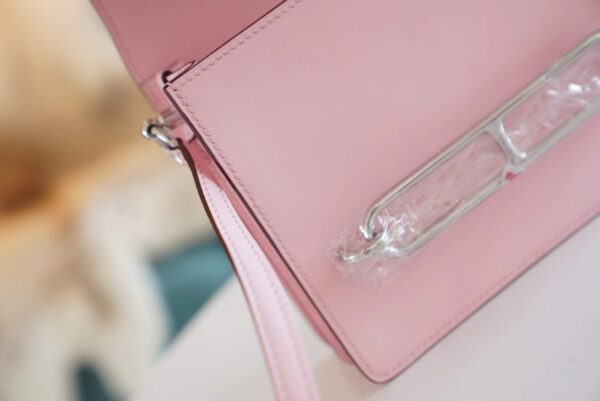 GPCMode Hermes Factory 3Q Rose Sakura Swift Leater Roulis Mini18cm Silver Hardware