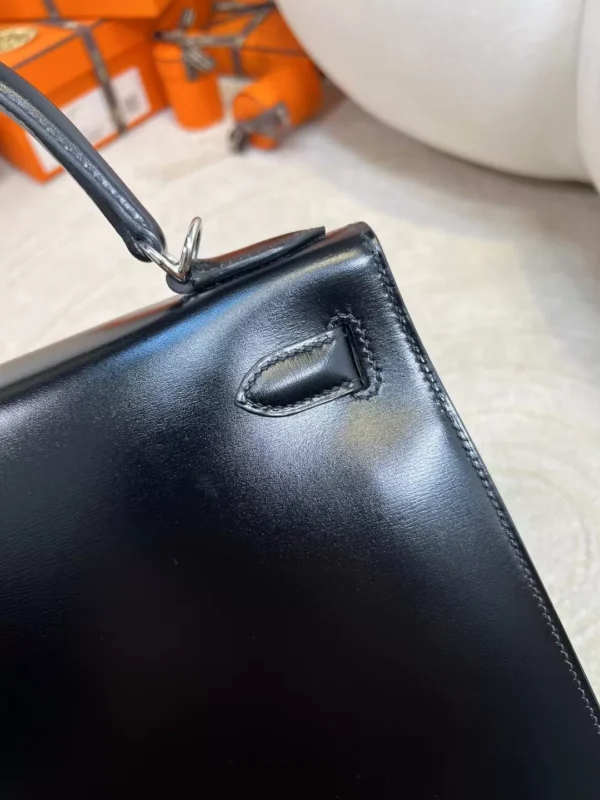 Canada Ottawa Kelly Sellier 28CM Box Leather 89 Noir Silver Hardware