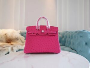 GPCMode Hermes Birkin Bag25CM E5 Rose Tyrien South Africa KK Ostrich Skin