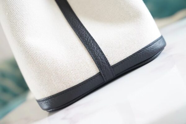 Wholesale GPCMode Hermes Black Leather/Beige Canvas Garden Party30/36CM