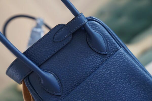Discount Hermes Lindy 26CM S4 Deep Blue Clemence Leather Silver Hardware
