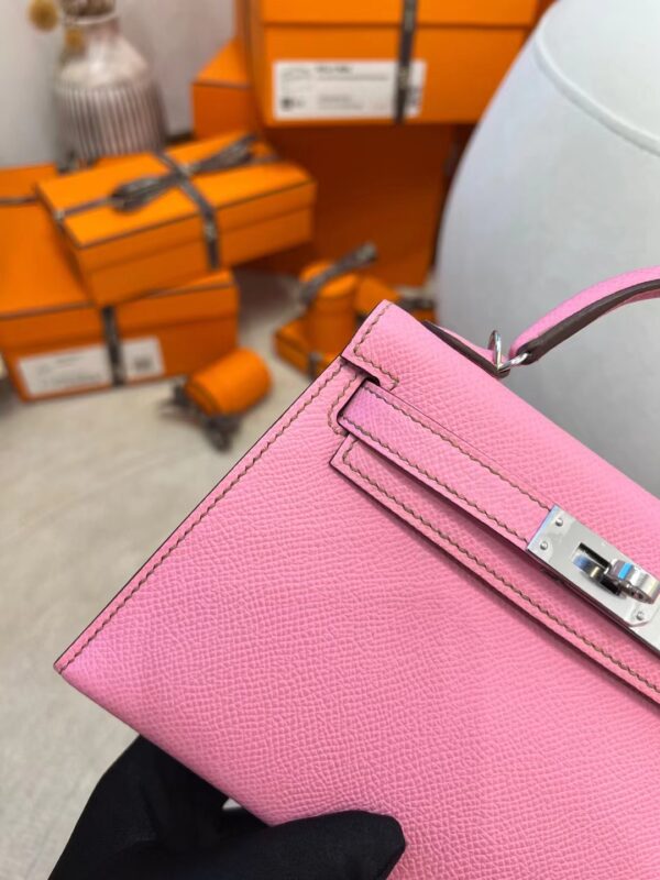 Canada Toronto Hermes Mini Kelly 19CM Epsom Leather 5P Pink Silver Hardware