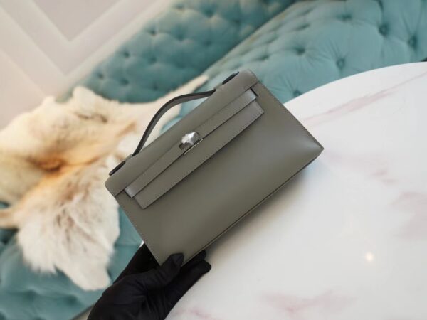 GPCMode Factory Hermes 0L Gris Meyer Swift Leather Kelly Pochette22cm Silver Hardware