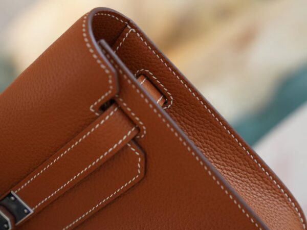 Full Handmade Hermes Kelly Depeches 25CM CK37 Gold Togo Silver Hardware