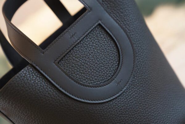 Full Handmade Hermes CK89 Black In The Loop18CM Clemence Leather Gold Hardware
