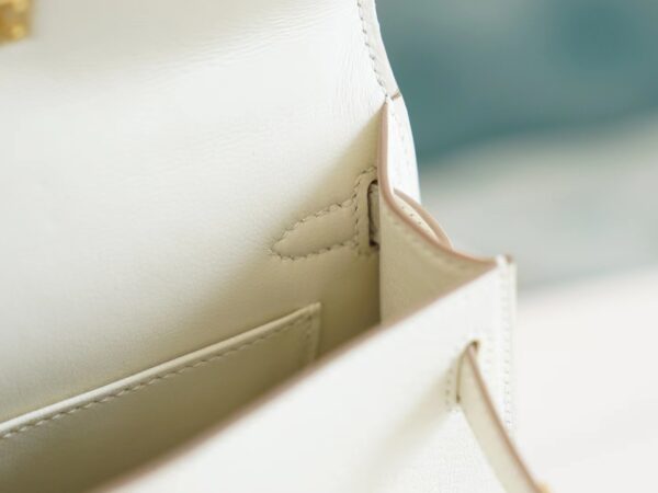 GPCMode Hermes Chevre Leather Mini Kelly 19CM 0T Mushroom Gold Hardware