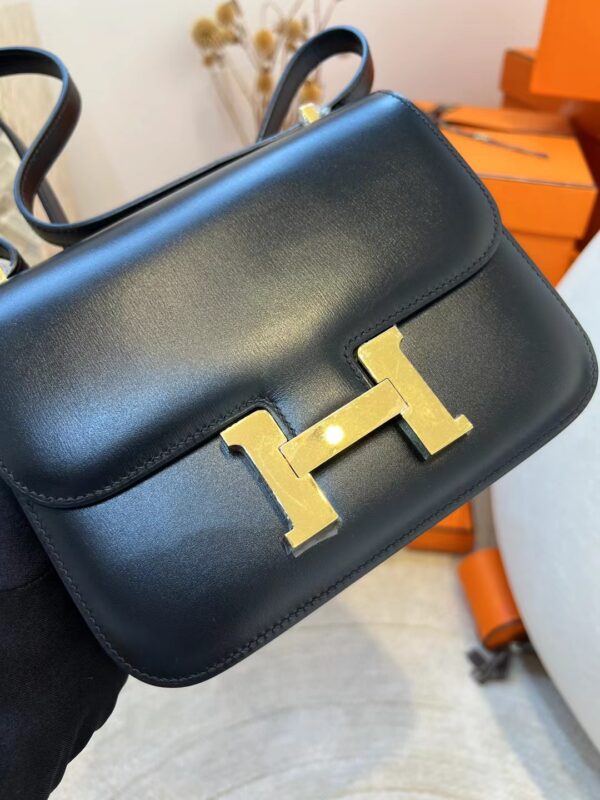 Hermes Constance 19CM 89 Noir Box Leather Gold Hardware