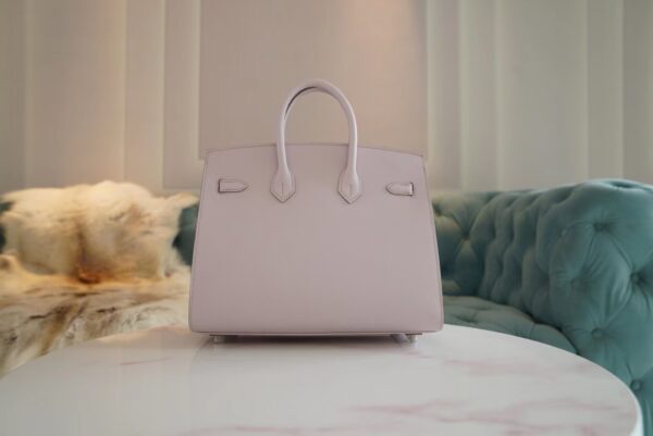 Fashion Hermes Birkin 25CM 09 Mauve Pale Epsom Leather Silver Hardware