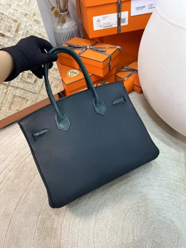 Hermes Birkin Touch 30CM 6O Vert Cypres Matte Alligator Crocodile / Togo Gold Hardware