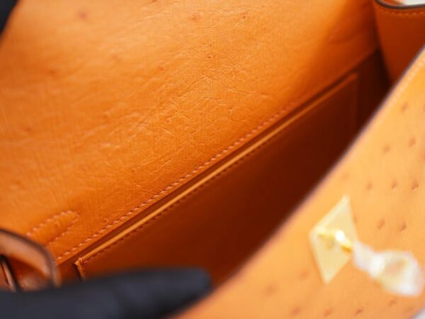 Wholesale GPCMode Factory Hermes Mini Kelly Pochette22cm I9 Abricot Ostrich Leather