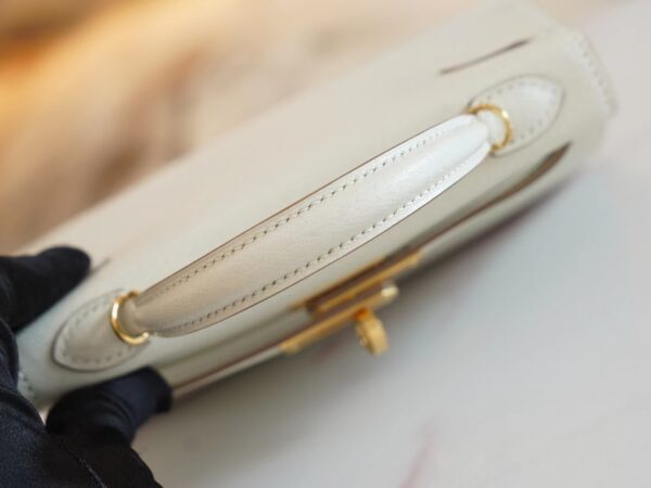 GPCMode Hermes Chevre Leather Mini Kelly 19CM 0T Mushroom Gold Hardware