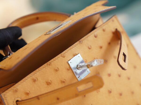 Hermes Boutique Tabac-Camel South Africa KK Ostrich Mini Kelly II 19CM