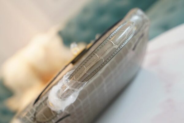 GPCMode Hermes CK81 Gris Tourterelle Shiny Aligator Crocodile Kelly28CM Gold Hardware
