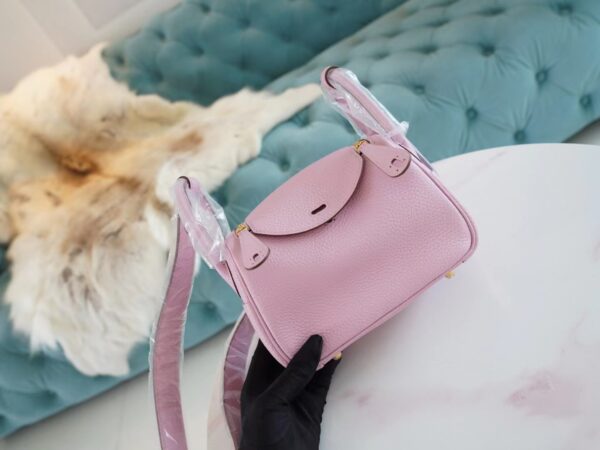 Discount Hermes X9 Mauve Sylyestre Chevre Leather Mini Lindy19CM Gold Hardware