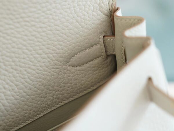 Handmade Hermes Kelly Ado Backpack 22cm Clemence 80 Gris Pearl Gold Hardware