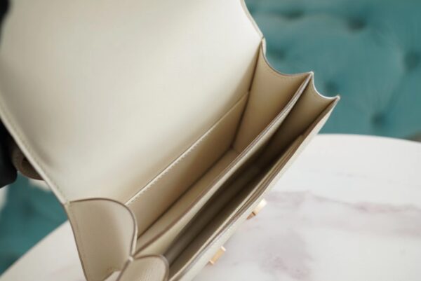 Hermes Handmade Boutique CK10 Craie Constance 19CM Epsom Leather Rose Gold Hardware