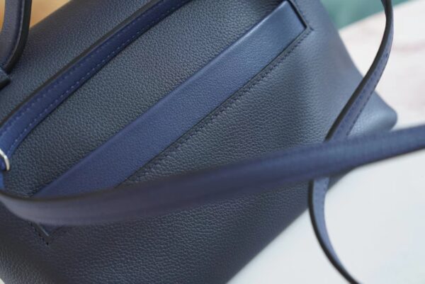 New GPCMode Hermes Mini Kelly 24/24 Blue Navy&2ZBlue Nuit Evercolor Leather Silver Hardware