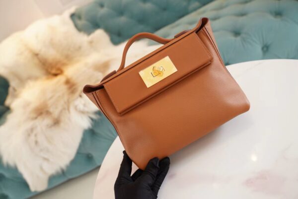 Hermes Boutique Mini Kelly 24/24 CK37 Gold Evercolor Leather Women’s Bag