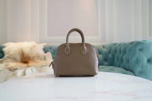 33f5f71e7d61956 Wholesale Hermes Chevre Leather Mini Bolide 18CM CK18 Etoupe Gold Hardware