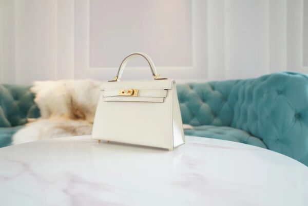 GPCMode Hermes C10 Craie Epsom Leather Mini Kelly II 19CM Gold Hardware