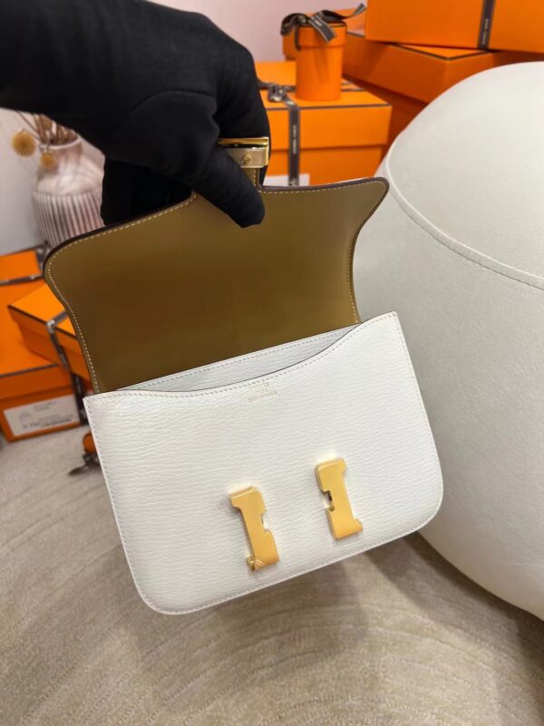 Hermes Shop Constance 19CM Chevre Leather 0T Mushroom Gold Hardware