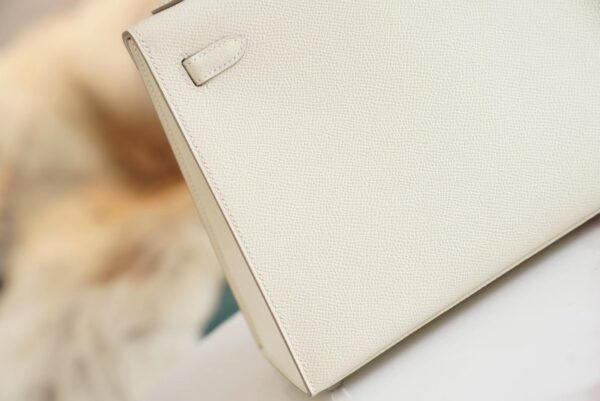 GPCMode Factory Hermes Kelly 25CM C10 Craie Epsom Leather Silver Hardware