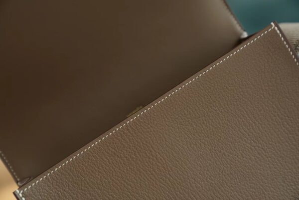 GPCMode Hermes CK18 Etoupe Chevre Leather Geta 20CM Gold Hardware