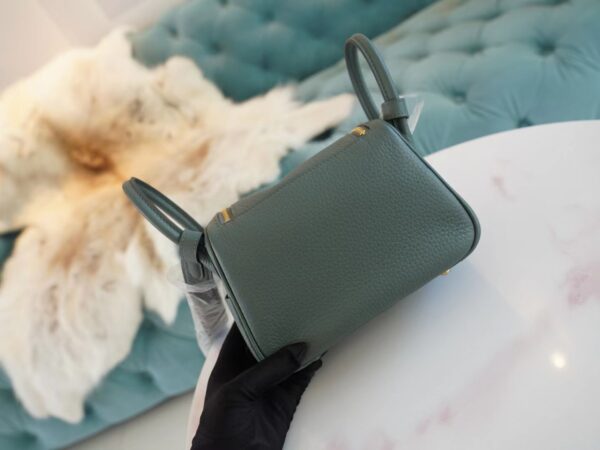 GPCMode Hermes Factory 63 Vert Amande Clemence Leather Mini Lindy19CM