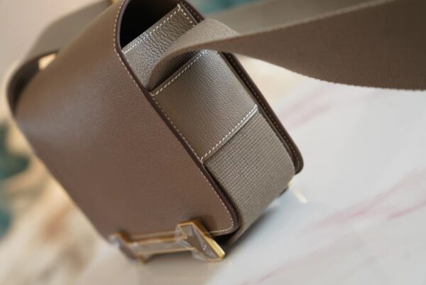 GPCMode Hermes CK18 Etoupe Chevre Leather Geta 20CM Gold Hardware