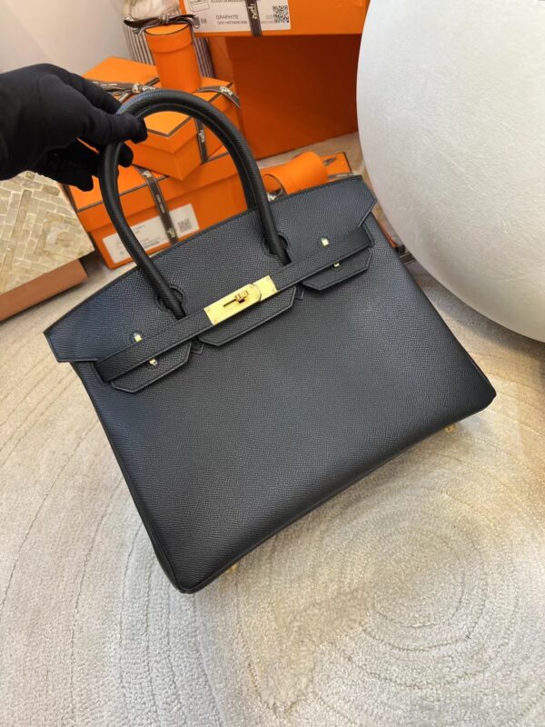 Taiwan Hermes Birkin 30CM Epsom Leather 89 Noir Gold Hardware