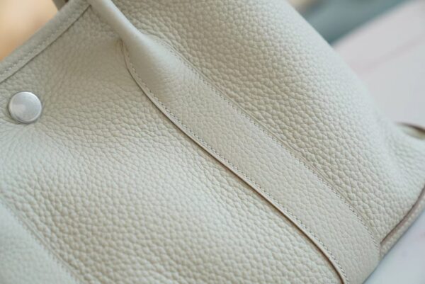 Full Handmade Hermes 8L Beton Garden Party 30CM TC Leather Silver Hardware
