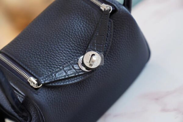 GPCMode Hermes 2Z Blue Nuit Clemence Leather Mini Lindy Touch19CM