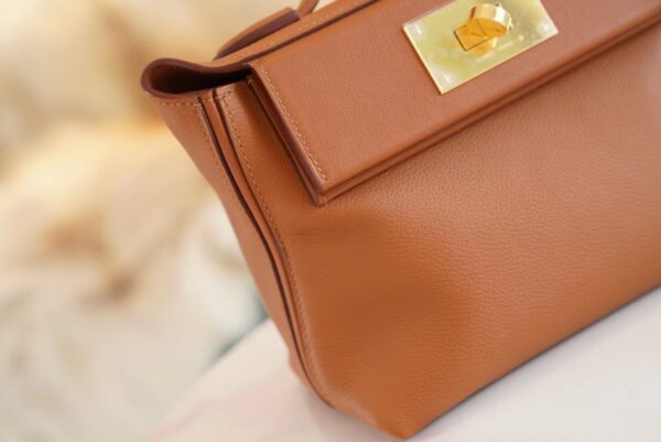 Hermes Boutique Mini Kelly 24/24 CK37 Gold Evercolor Leather Women’s Bag
